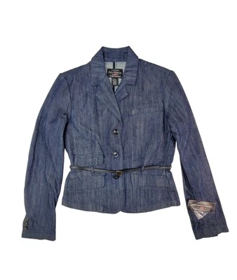 Ralph Lauren Polo Jeans Company Women's M Blue Rinsed Denim Blazer Belted - Image 1 of 4
