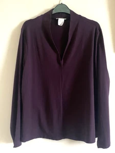 Artigiano Long Sleeve Stretch V-Neck Top Pullover Size UK 24R - Picture 1 of 4