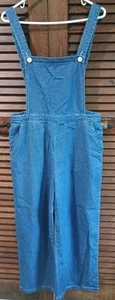American Apparel Blue Denim Jumpsuit Wide Leg Jean Overalls Size Large - Picture 1 of 10