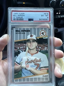 1989 Fleer Billy Ripken FF ERROR Card #616 PSA  6 - Picture 1 of 6