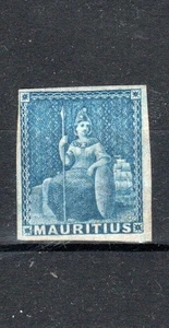 Mauritius 1858-62 (No value) blue Britannia SG 31 MH - Picture 1 of 1