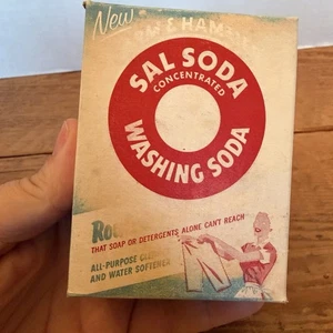 Soda de lavado Arm & Hammer CAJA VINTAGE SIN ABRIR 5 oz muestra LIMPIEZA DEL HOGAR - Imagen 1 de 8
