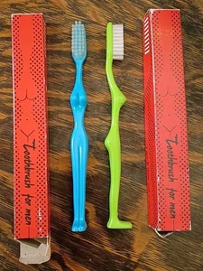 Lot 2 Toothbrush for Men Novelty Gag Gift Adult Female Nude Body 1970’s Vintage - Picture 1 of 4