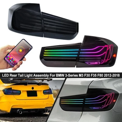 2x RGB LED Tail Lights For BMW 3 Series F30 F35 2012-2018 Sedan Rear Lamps - Image 1 of 4