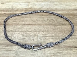 Sterling Silver Chain Bracelet 925 Artisan Jewelry from Bali 9.75” Length - Picture 1 of 8