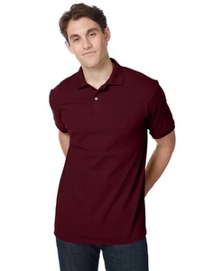 Hanes Golf Tee Polo Uomo Misto Cotone EcoSmart Jersey Uomo Sport Comfort - Foto 1 di 51