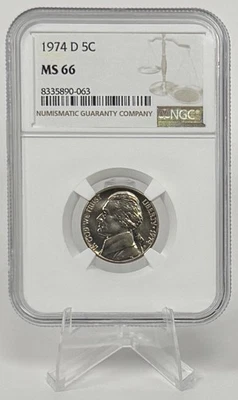 1974-D Jefferson Nickel 5c NGC MS66 Brilliant Toned Uncirculated - Image 1 of 2