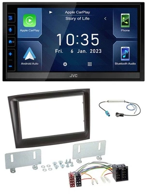 JVC DAB Bluetooth MP3 USB 2DIN Autoradio für Fiat Doblo ab 15 schwarz - Bild 1 von 4