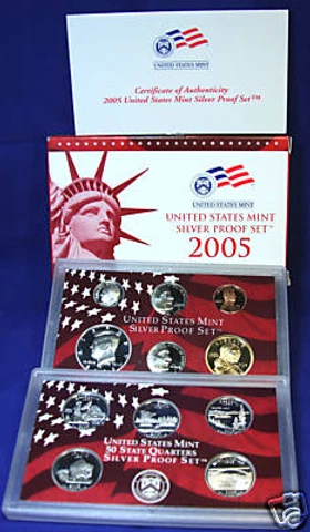 2005-s U.S. SILVER Proof Set.  U.S.  Made in Red  Box with COA Cover