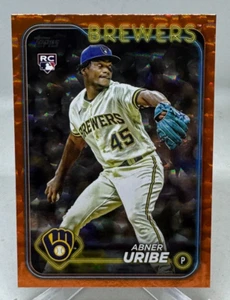 Abner Uribe 2024 Topps Serie 1 Novato Naranja Crackle Lámina #138/299 Cerveceros RC - Imagen 1 de 4