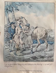 1826 Antique Print; Hunting is exceedingly dangerous after Henry Thomas Alken - Picture 1 of 3