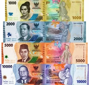 INDONESIA - Lotto 4 banconote 1000/2000/5000/10.000 rupees 2022 FDS - UNC - Zdjęcie 1 z 1
