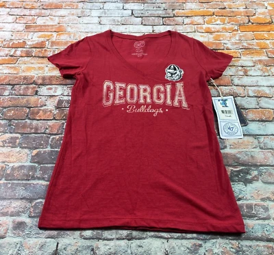 '47 Brand Georgia Bulldogs T-shirt Ladies Small Red Short Sleeve NCAA Tee Womens - Image 1 of 4
