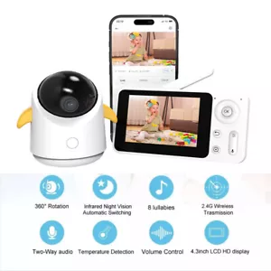 BOIFUN 4.3" Video Baby Monitor, 1080P Wi-Fi Bluetooth Security Camera Bluetooth - Picture 1 of 10