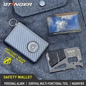 Billetera minimalista Stinger, soporte para tarjetas, alarma de seguridad personal, bloqueo RFID - Imagen 1 de 25