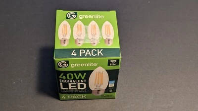 B10 Chandelier Bulbs LED 4W Dimmable 40W Equivalent NEW 4pcs/Box E26 Medium Base - Image 1 of 4