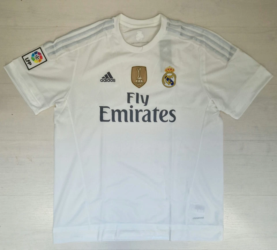 4700/76 MAGLIA HOME REAL MADRID ADIDAS MATCH SHIRT 2014 WORLD CHAMPIONS PATCH - Immagine 1 di 1