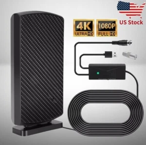 US 500 Miles Upgrade TV Antenna Digital HD Indoor HDTV 1080P 4K Amplified Signal - Picture 1 of 6