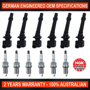 6x Swan Ignition Coils & NGK Spark Plugs Set for Ford Falcon G6E FG Territory SZ - Picture 1 of 6