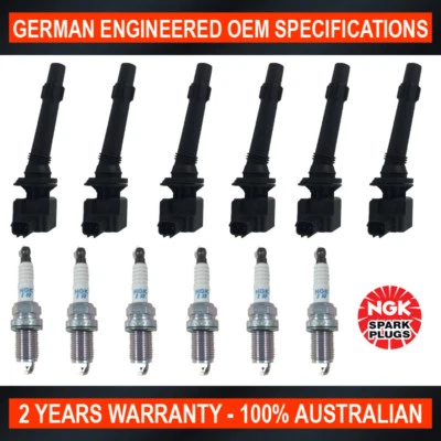 6x Swan Ignition Coils & NGK Spark Plugs Set for Ford Falcon G6E FG Territory SZ - Image 1 of 4