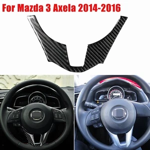 For Mazda 3 Axela 2014-2016 Real Carbon Fiber Interior Steering Wheel Trim Cover - Bild 1 von 7