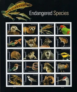 1 SHEET #5799a-t FOREVER ENDANGERED SPECIES. BIN $20.99 - Picture 1 of 1