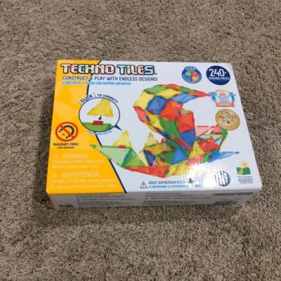 Techno Tiles  Building Set Construct & Play Endless Designs 239 Building Pieces - Image 1 of 4