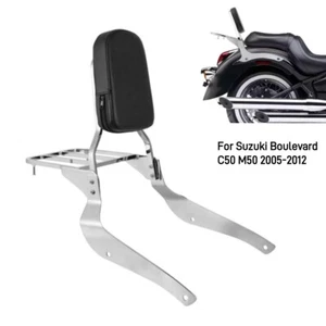 Chrome Backrest Sissy Bar Luggage Rack For Suzuki Boulevard C50 M50 2005-2012 - Picture 1 of 9