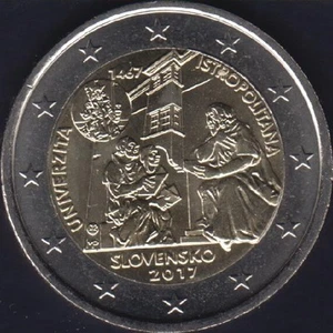 SLOVAKIA 2 euro 2017 UNIVERSITY ISTROPOLITANA UNC BIMETALLIC - Picture 1 of 2