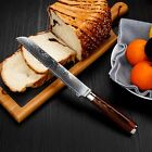 BIGSUNNY 8" Nóż do chleba ząbkowanego Premium Damasceńska krajalnica do chleba Uchwyt z drewna pakaka