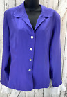 Vintage Victoria Holley Womens Silk Button Up Shirt Purple Ruffle Long Sleeve 10