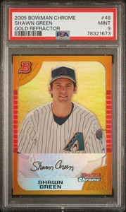 Shawn Green PSA 9 2005 Bowman Chrome Gold Refractor /50 Pop 1, 1 Higher