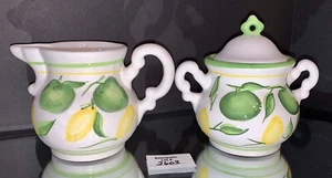 Cracker Barrel Ceramica Mela Limone Frutta Zucchero e Cremoso 1998 - Foto 1 di 8