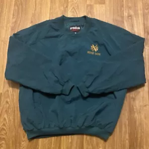Vintage 80s Notre Dame Fighting Irish Pullover Windbreaker Men Medium Green - Picture 1 of 6
