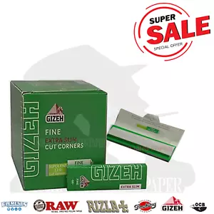 Cartine Gizeh Fine Extra Slim Corte Verde Da 50 Libretti - Foto 1 di 3