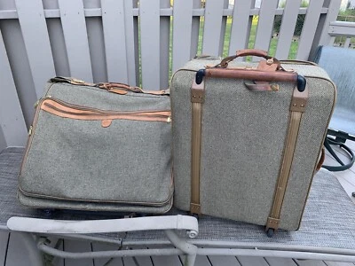 2 HARTMANN Tweed & Leather Trim  UPRIGHT& Suitcase Set  Rolling Luggage - Image 1 of 4