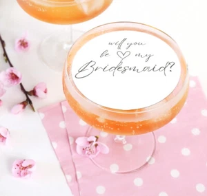 Will You Be My Bridesmaid, Bridesmaid Proposal, Edible Drinks Topper - Picture 1 of 10