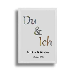 Geldgeschenk Hochzeit Hochzeitsgeschenk Geld personalisiert im Bilderrahmen - Bild 1 von 15