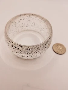 Vintage Lucite Chunky Bangle Glitter Plastic Bracelet Gorgeous - Picture 1 of 8