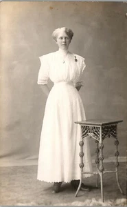 Nurse with white uniform 1910 era RPPC Vintage Postcard TT1 - Picture 1 of 2