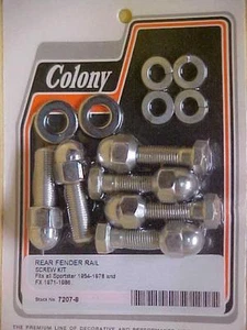 Harley,FX,74-86, new chrome Acorn rear fender strut bolt kit - Picture 1 of 1