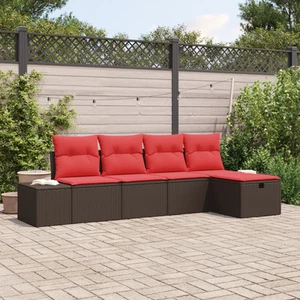 Garden Sofa Set with Cushion Poly rattan Outdoor Sofa Garden Furniture vidaXL - Picture 1 of 42