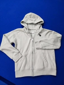 ABERCROMBIE KIDS FULL ZIPPER HOODIE - LIGHT GRAY - SIZE 9/10 - Picture 1 of 7