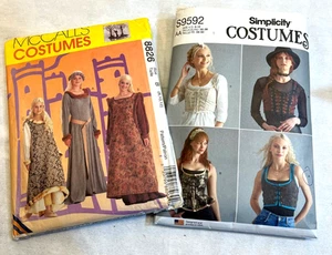 McCalls 8826 Renaissance Medieval Dresses Headpieces 8-12 + Simplicity S9592 LOT - Picture 1 of 8