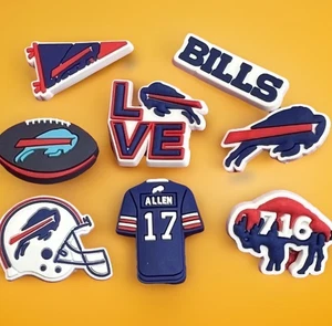 🔥 NEW 8-Pack Buffalo Bills Crocs Shoe Charms Mafia NFL Josh Allen Helmet Fan - Picture 1 of 9