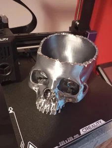 Lifelike 3D Printed Skull Candy Bowl | Spooky Halloween Decor for Trick-or-Treat - Picture 1 of 9