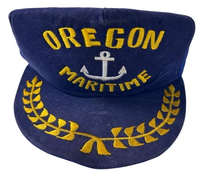 Sombrero Marítimo Oregon Gorra de Pelota Ancla Azul y Dorado Recuerdo De Colección Foto 1 de 4