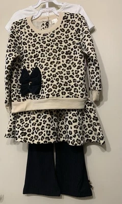 Conjunto de 4 piezas para niñas pequeñas, top y trasero, falda y leggings, polar 3T Foto 1 de 4