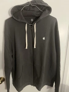 Authentic Apple Gray Full Zip Hoodie, Men’s XXL, 100% Cotton - Picture 1 of 5
