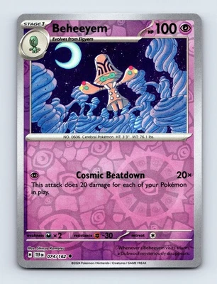 Beheeyem Reverse Holo SV05: Temporal Forces 074/162 NM/LP - Image 1 of 2